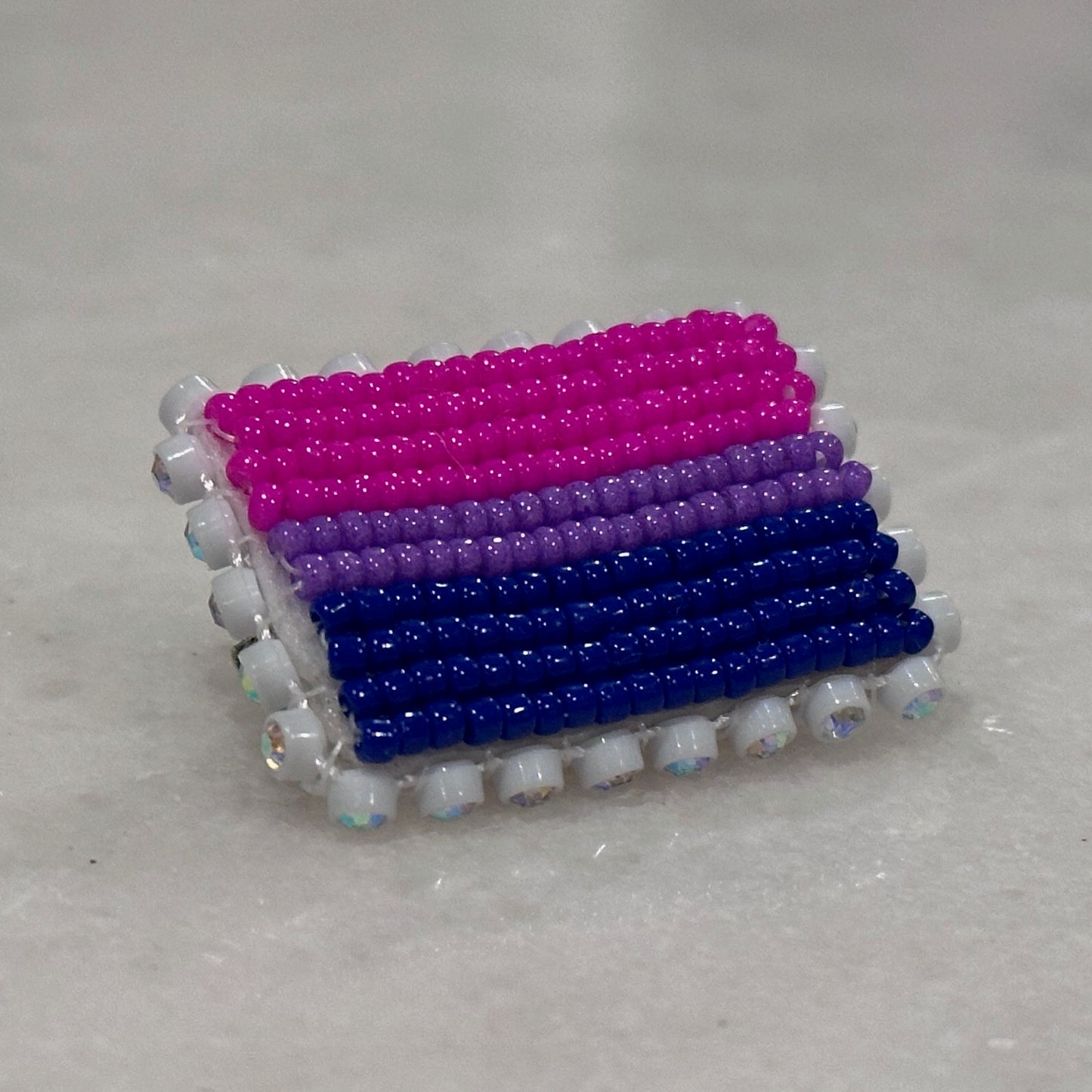 Bisexual Pride Flag Beadwork Pin