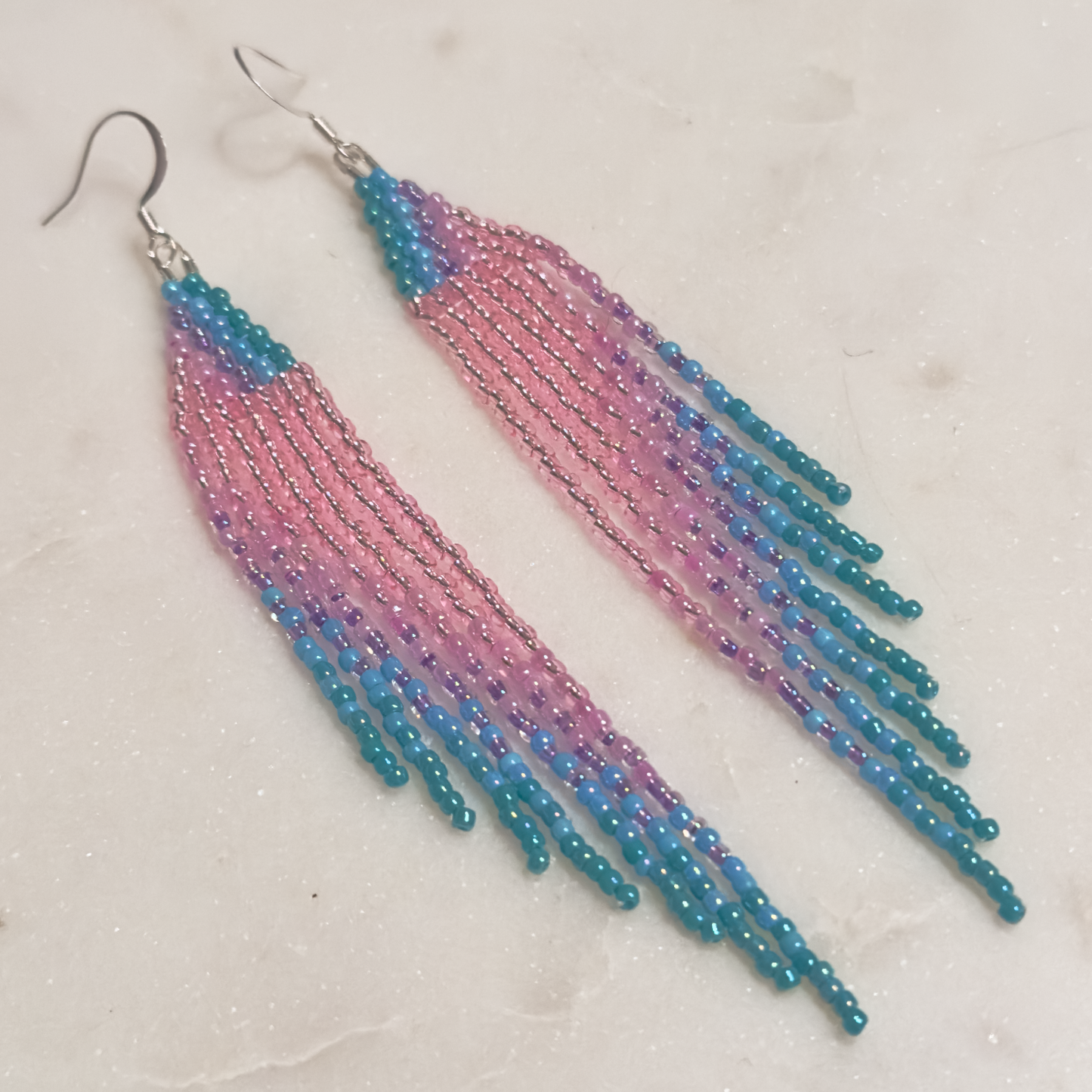 Vlicēckv (Beginning) (Minis) Brick Stitch Fringe Beaded Earrings