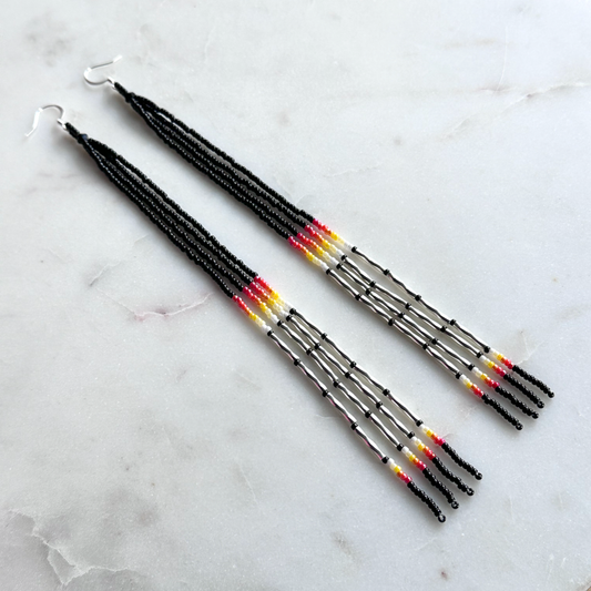 Oskē Heleswv (Medicine Rainfall) Beaded Dangle Earrings