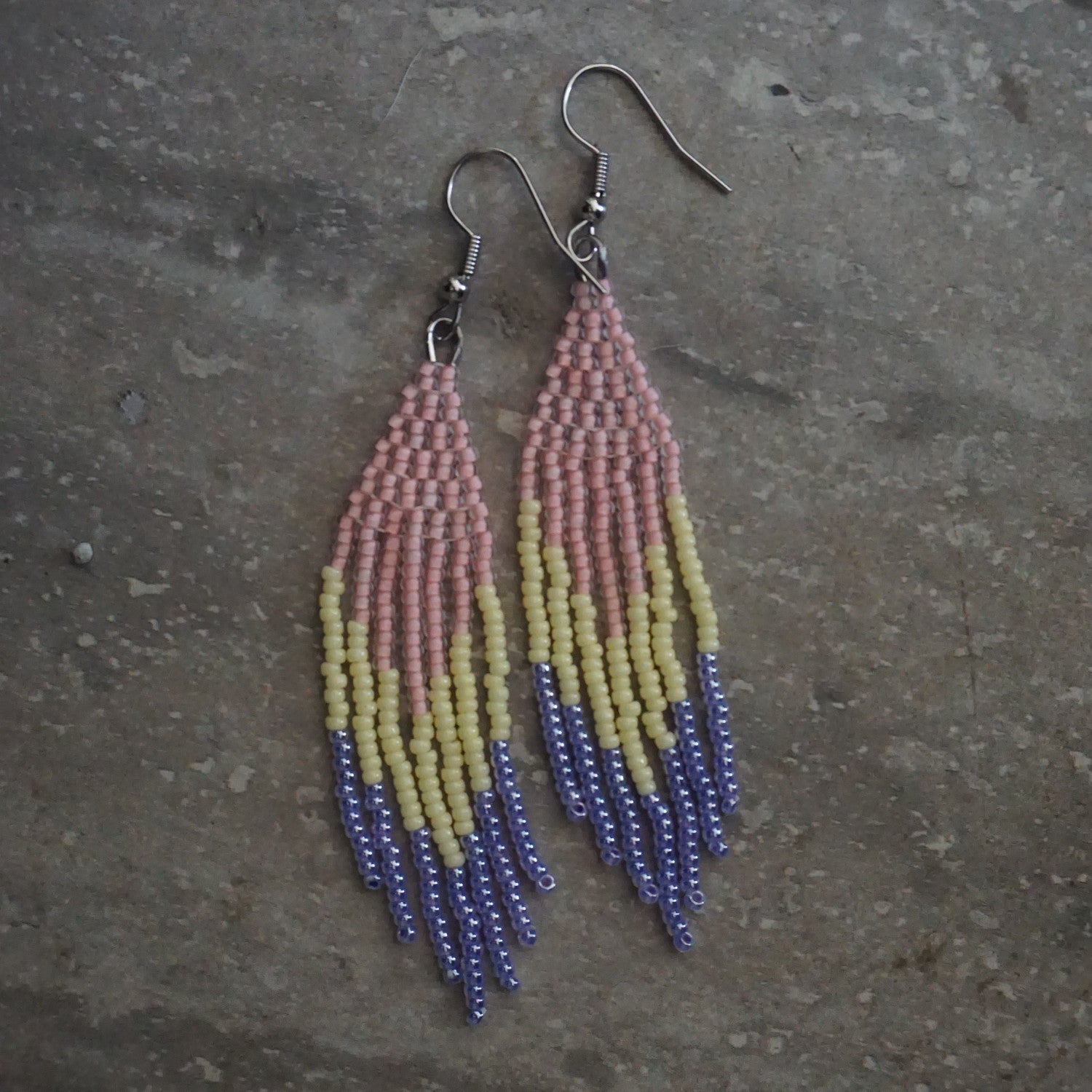 Brick stitch fringe on sale earrings