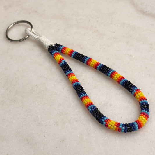 Totkv-ton Owv (Fire and Water) Bead-Wrapped Wristlet Keychain