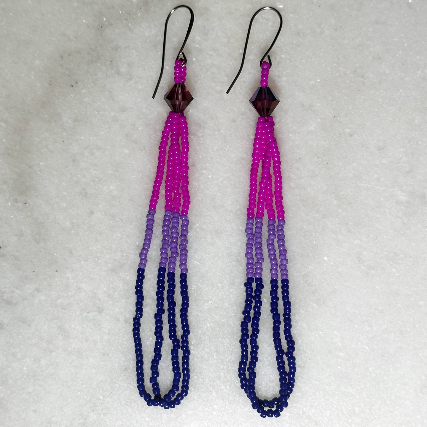 Bisexual Pride Beaded Loop Earrings