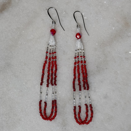 Catv (Blood) Beaded Loop Earrings