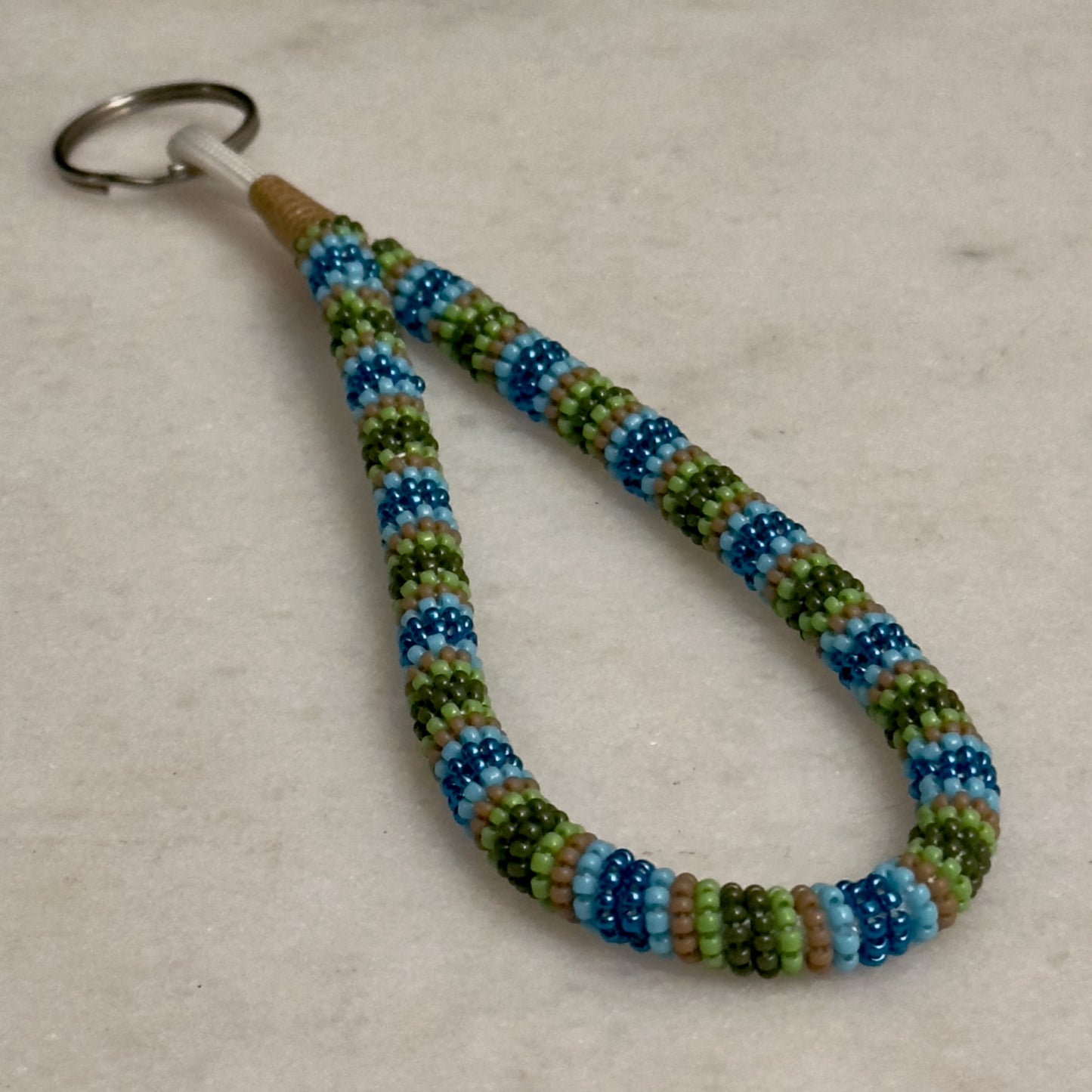 Ekvnv (Earth) Bead-Wrapped Wristlet Keychain