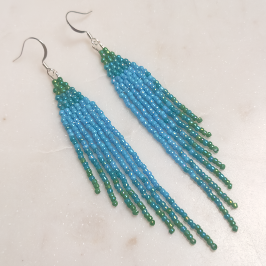 Ekvnv (Earth) Ombre (Minis) Brick Stitch Fringe Beaded Earrings