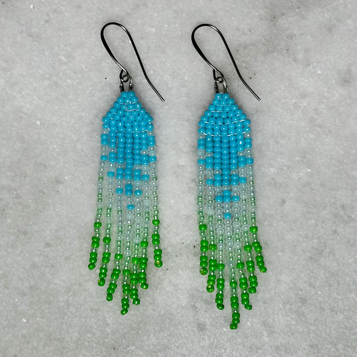 Ekvnv Ombre (Minis) Brick Stitch Fringe Beaded Earrings