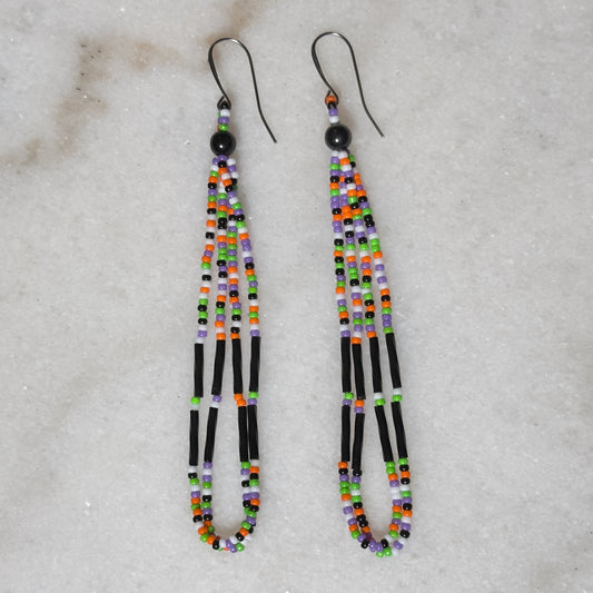 Hahkv (Monster) Bead Soup Beaded Loop Earrings