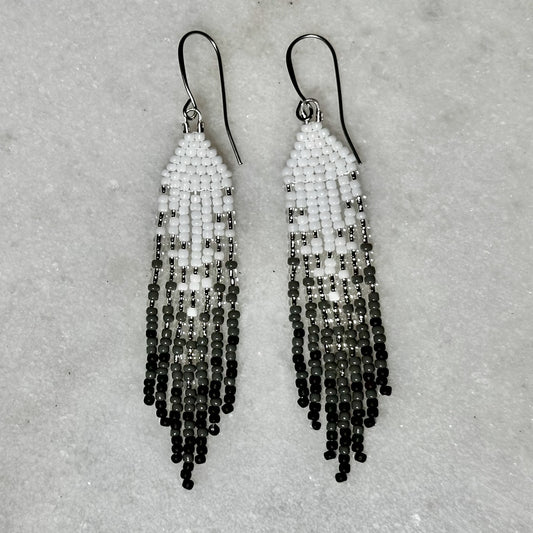 Hvresse Ombre (Minis) Brick Stitch Fringe Beaded Earrings