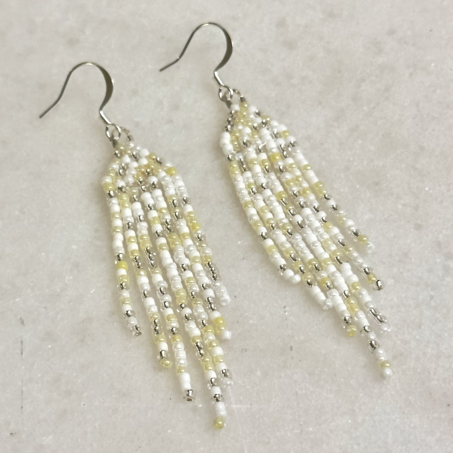 Hvse Rvfo (Winter Sun) Bead Soup (Minis) Brick Stitch Fringe Beaded Earrings