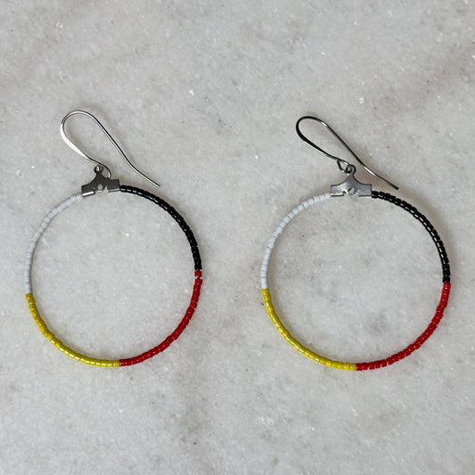 Medicine Wheel Beaded Hoop Earrings