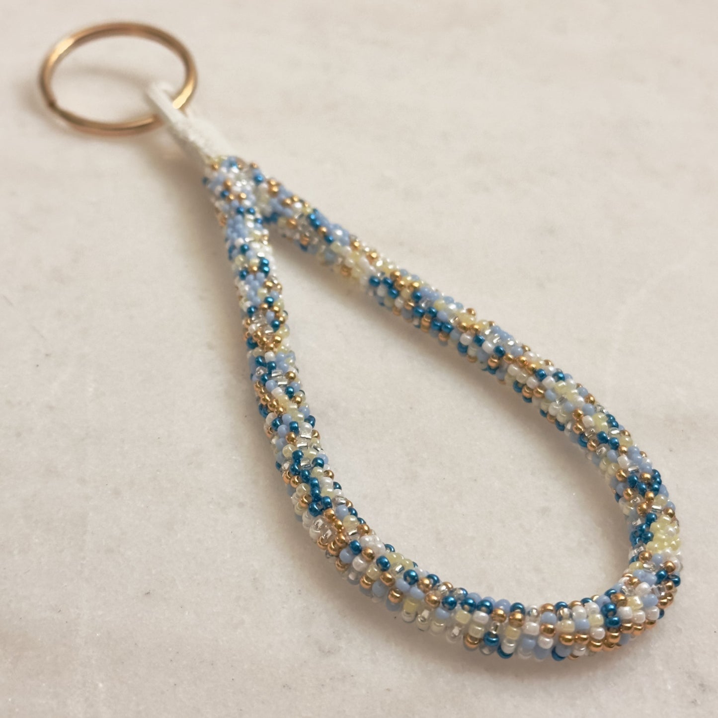 Rvfo (Winter) Bead Soup Bead-Wrapped Wristlet Keychain