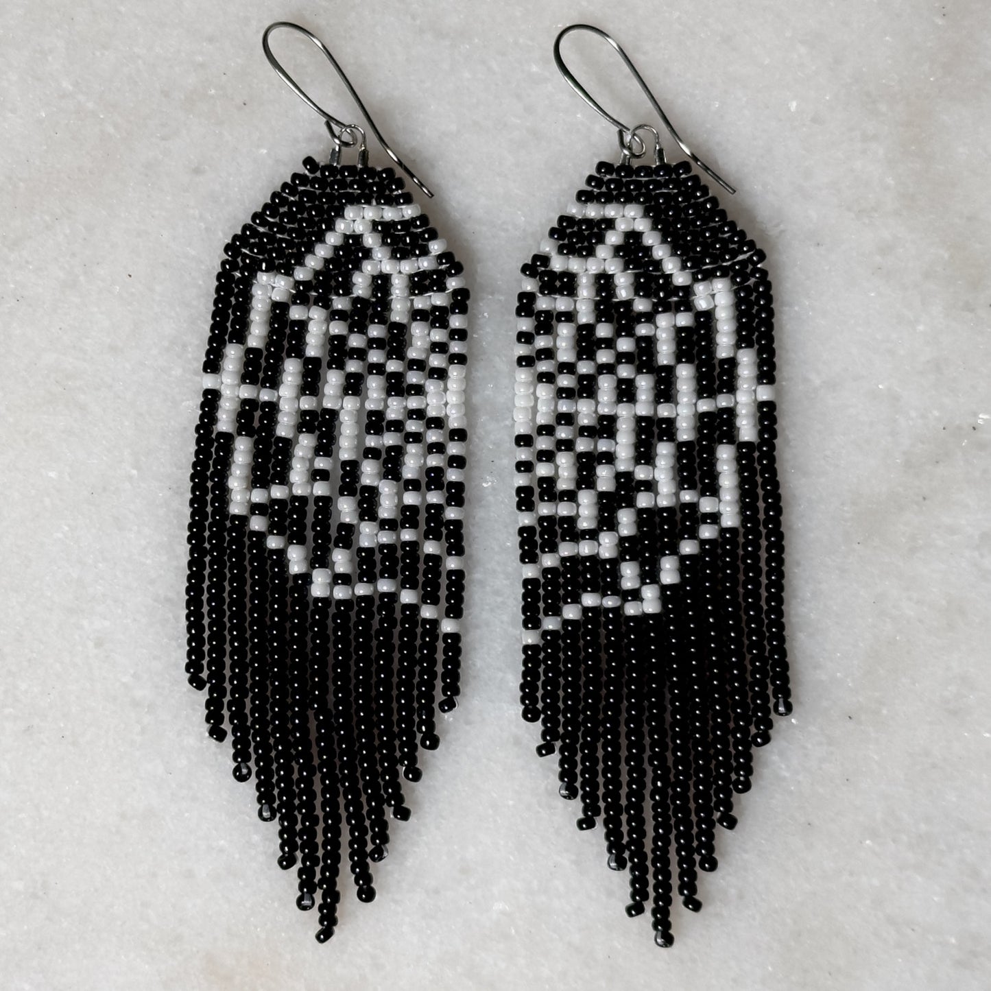 Vcokrvn-hute (Spiderweb) Brick Stitch Fringe Beaded Earrings