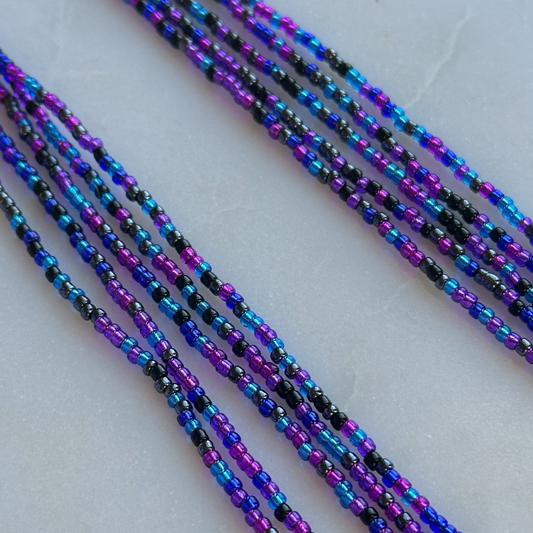 Ekv-fone (Skull) Nerē (Night) Bead Soup Beaded Dangle Earrings