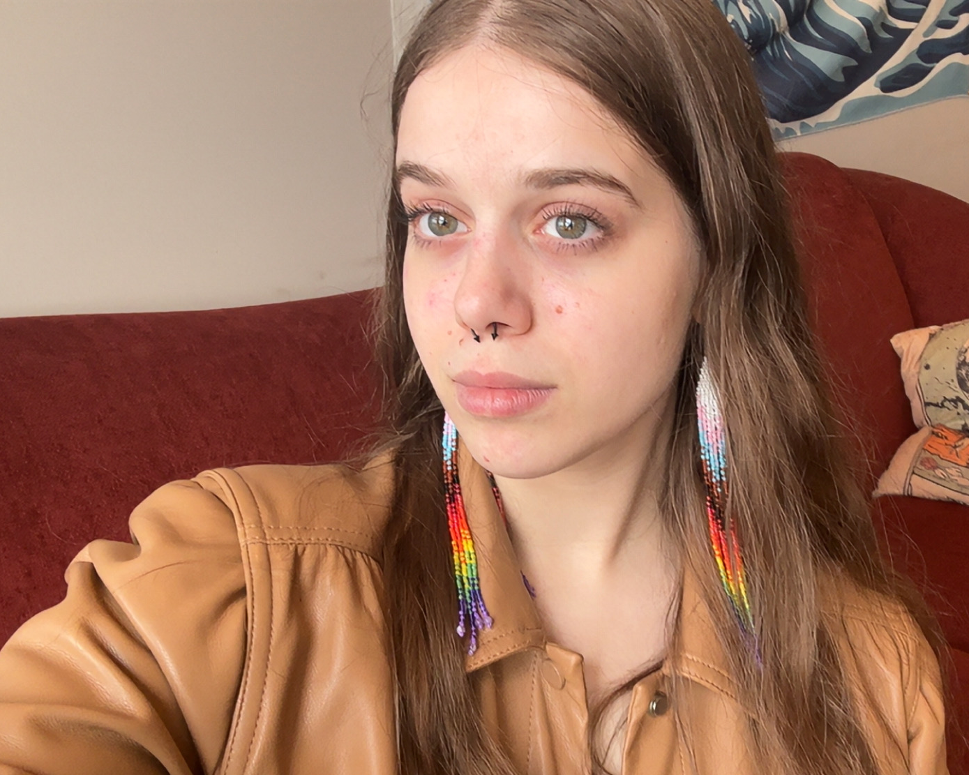Progress Pride (Minis) Brick Stitch Fringe Beaded Earrings